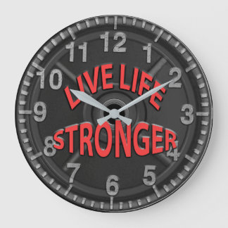 Live Life Stronger Große Wanduhr