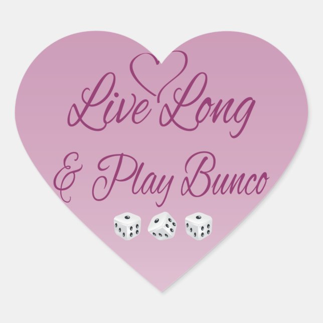 Live Long and Play Bunco Herz-Aufkleber (Vorderseite)