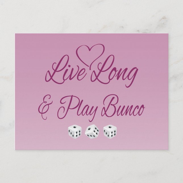 Live Long and Play Bunco Postkarte (Vorderseite)