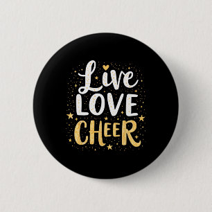 Live Love Cheer Shirt Cheerleading Mädchen Frauen Button