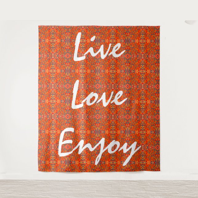 live love enjoy wandteppich (Vorderseite)