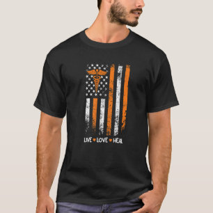 Live Love Heal USA-Flagge beste Krankenschwester T-Shirt