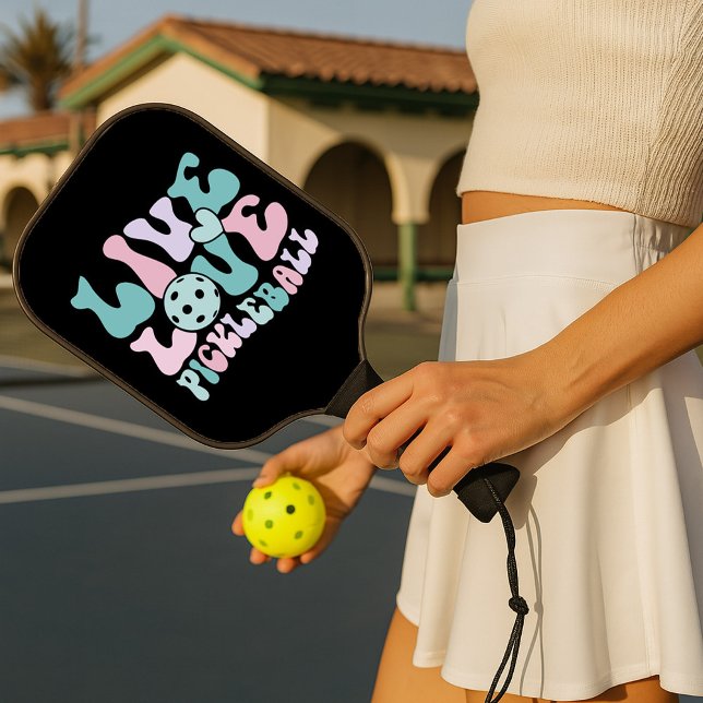 Live Love Pickleball Pink Aqua Purple Schläger (Von Creator hochgeladen)