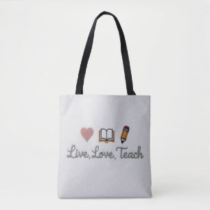 Live Love Teach Umhängetasche