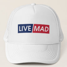 Live Mad Fettgedruckte Typografie-Hut-Design