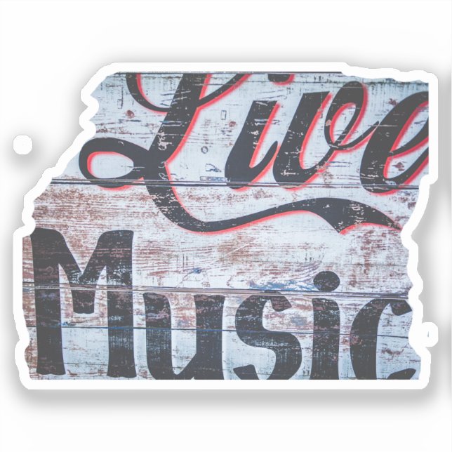 Live Music Painted Sign Foto Aufkleber (Vorderseite)