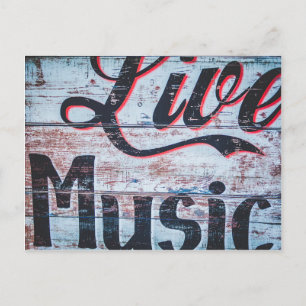 Live Music Sign Postkarte