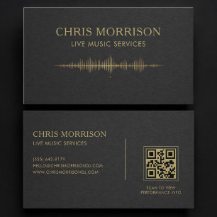 Live-Musik-Services Black Gold QR-Code Visitenkarte