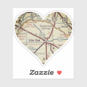 Live Oak FL Map Aufkleber