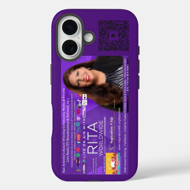 Live On Air with Rita Phone Case for iPhone 16 (Rückseite)