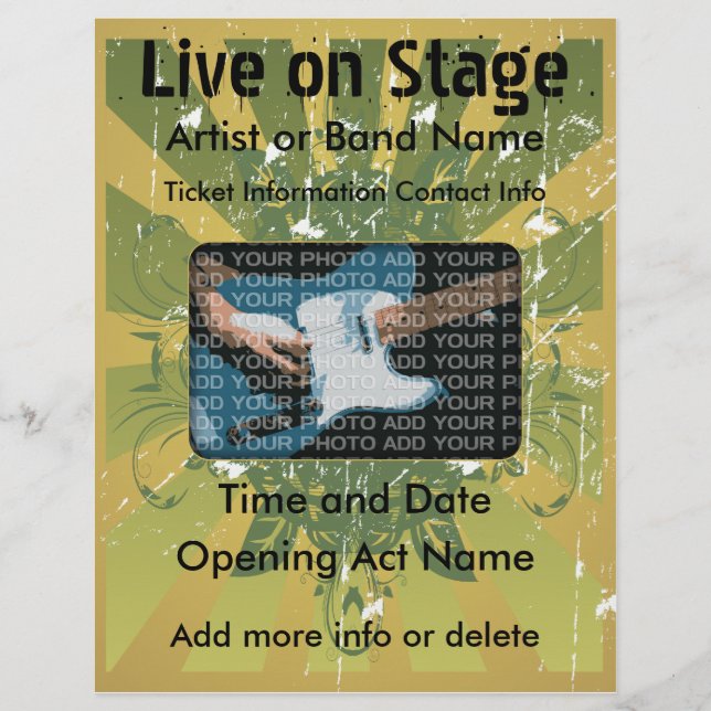 Live on Bühne Grunge Music Flyer (Vorne)