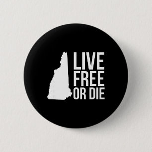 Live Or Die Nh Motto New Hampshire Karte  Button
