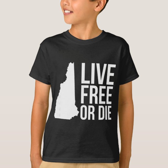 Live Or Die Nh Motto New Hampshire Map  T-Shirt (Vorderseite)