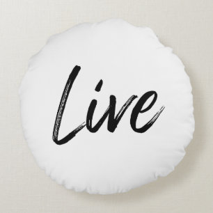 Live Print Round Throw Kissen