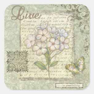 Live Quadratischer Aufkleber