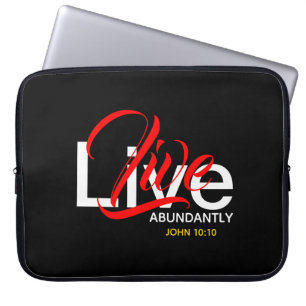 Live reichlich John 10:10 Scripture Laptopschutzhülle