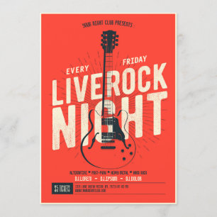 Live Rock Night Music Werbeaktion Flyer Ankündigun Einladung