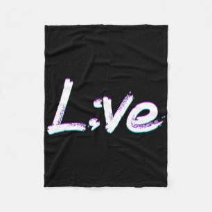 Live Semicolon Suizidprävention Bewusstsein Fleecedecke