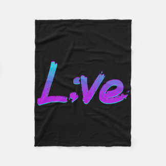 Live Semicolon Suizidprävention Bewusstsein Mental Fleecedecke