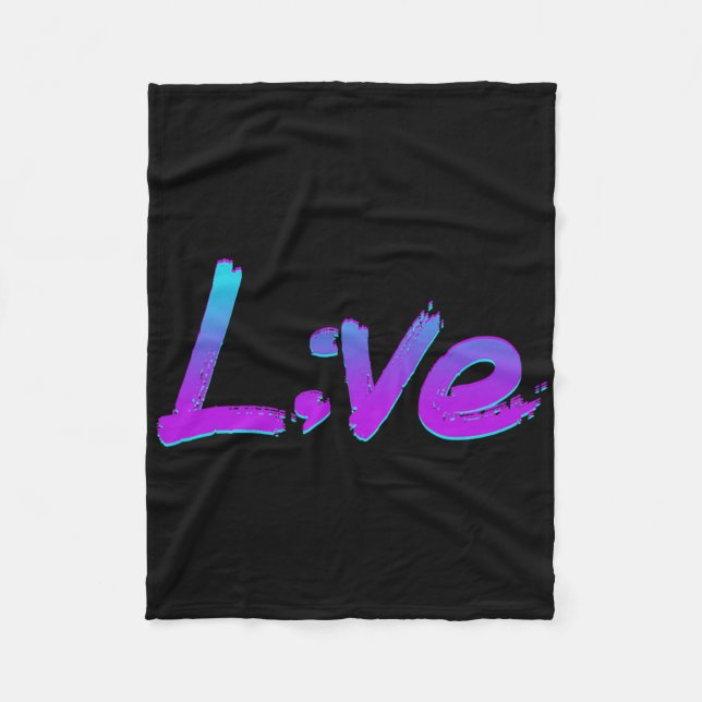 Live Semicolon Suizidprävention Bewusstsein Mental Fleecedecke (Vorderseite)