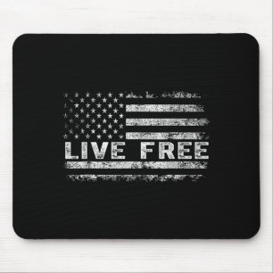 Live-Shirt – Vintage-US-Flagge mit Grafik, distres Mousepad