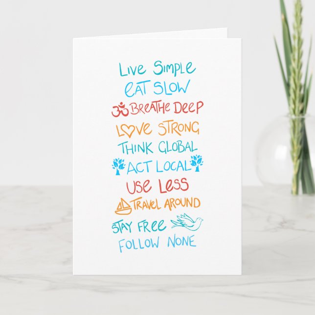 Live Simple 2 Dankeskarte (Vorderseite)