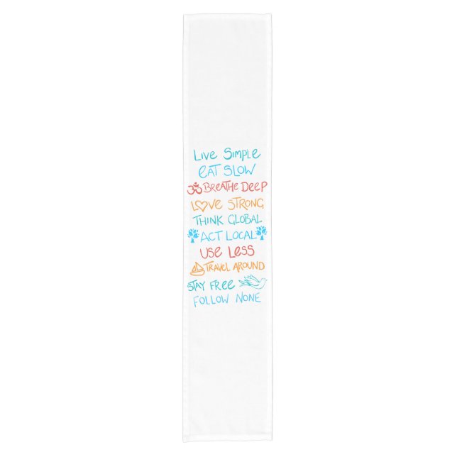 Live Simple 2 Kurzer Tischläufer (Vorderseite)