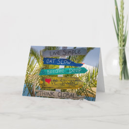 Live Simple Inspirational Motivierend Beach Signs Karte