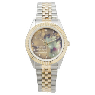 Live Simply Blossoms Inspirational Words Armbanduhr