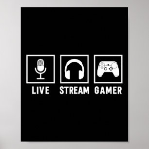 Live Stream Gamer Video Game Online Game Live Stag Poster