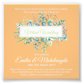 Live-Streaming-Einladungen für Virtual Wedding-Vid Fotodruck