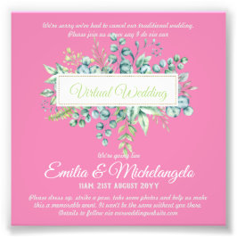 Live-Streaming-Einladungen für Virtual Wedding-Vid Fotodruck