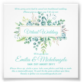 Live-Streaming-Einladungen für Virtual Wedding-Vid Fotodruck