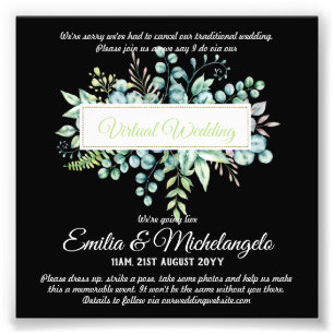 Live-Streaming-Einladungen für Virtual Wedding-Vid Fotodruck