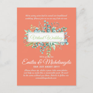 Live-Streaming-Einladungen für Virtual Wedding-Vid Postkarte