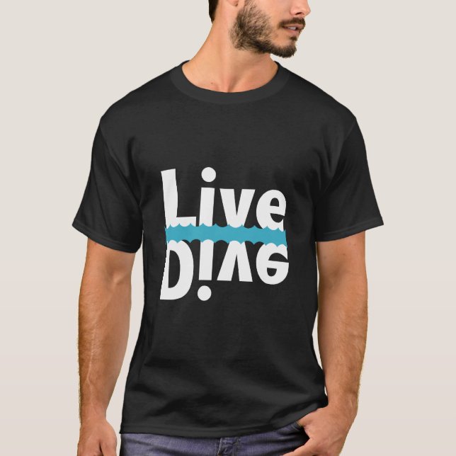 Live-/Tauchen widergespiegelter T - Shirt (Vorderseite)
