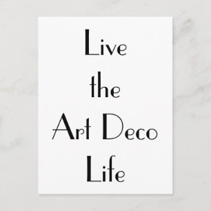 Live the Art Deco Life Typografie Postkarte