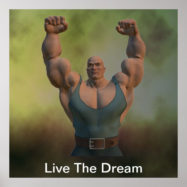 Live the Dream Weightlifter Poster (Vorne)