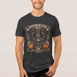 Live To Ride Halloween -Samurai Oni Biker Est 1969 Tri-Blend Shirt