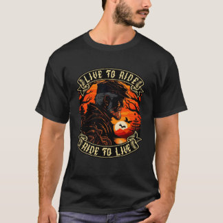 Live to Ride zu Live Motorradfahrer T-Shirt