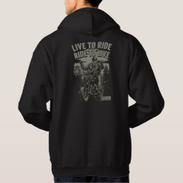 Live to Ride zum Bartfahrer-Chopper Hoodie