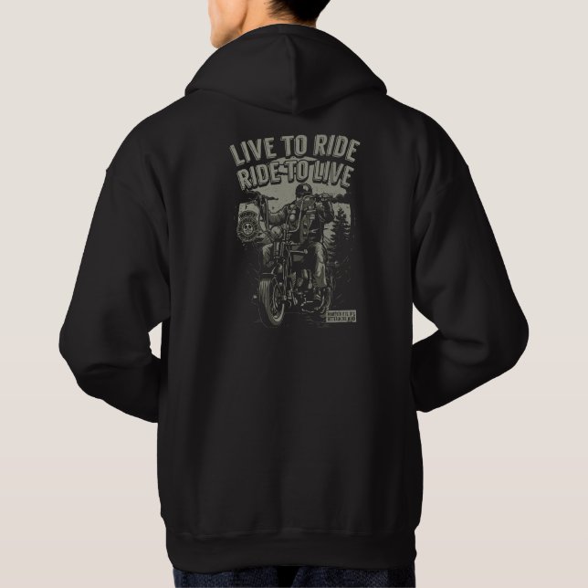 Live to Ride zum Bartfahrer-Chopper Hoodie (Rückseite)
