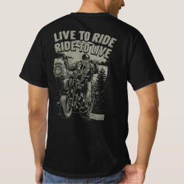 Live to Ride zum Bartfahrer-Chopper T-Shirt