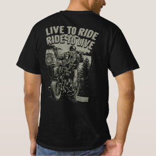 Live to Ride zum Bartfahrer-Chopper T-Shirt