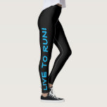 Live to Run! Lauf zum Leben! Schwarzweiß-Running Leggings<br><div class="desc">Diese lustigen Leggings sind speziell für Läufer konzipiert. Sie sind schwarz mit hellen, gut sichtbaren, blauen Texten, die jedes Bein hochlaufen. In einem Bein steht "Live to Run!", in dem anderen Bein steht "Run to Live!" Perfekte Strapse und die Farbe ist eine Sicherheitsmaßnahme, um sicherzustellen, dass Sie von den Fahrern...</div>