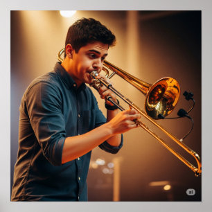 Live-Trombone-Player-Grafik Poster
