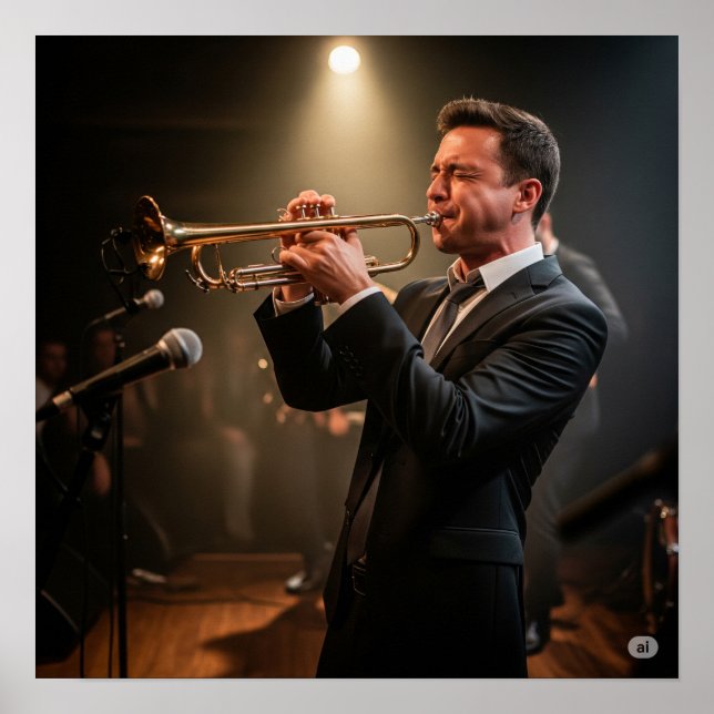 Live Trumpet Player Grafik Poster (Vorne)