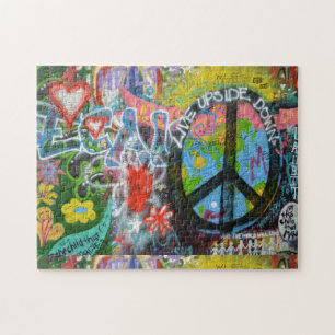 Live Upside Down Peace Sign Wall Puzzle