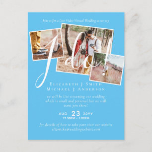 Live-Video-Chat Hochzeiten oder Paare - Einladunge Postkarte