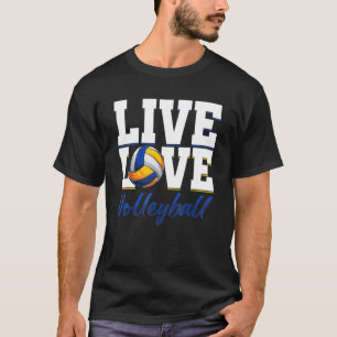 Live Volleyball Liebe Ball Sports Beach Volleyball T-Shirt
